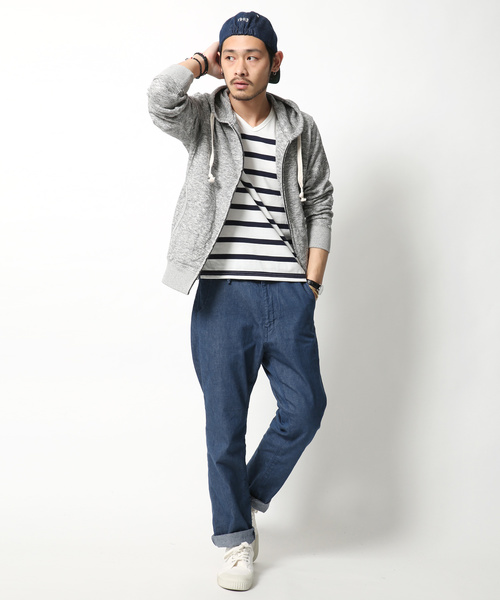 Rocky Monroe(ロッキーモンロー)の「Border V-Neck Cut&Sewn(Tシャツ/カットソー・メンズ・ブラック/ネイビー/ブルー/ホワイト×ブラック/ホワイト×ネイビー/ホワイト×ブルー・L/M)」の9枚目の写真