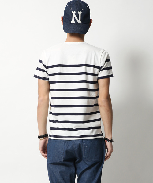 Rocky Monroe(ロッキーモンロー)の「Border V-Neck Cut&Sewn(Tシャツ/カットソー・メンズ・ブラック/ネイビー/ブルー/ホワイト×ブラック/ホワイト×ネイビー/ホワイト×ブルー・L/M)」の18枚目の写真