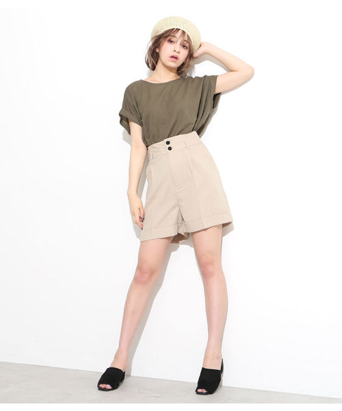 FREE'S MART（フリーズマート）の「◆ハイウェストショートパンツ（その他パンツ・レディース・ベージュ/ブラウン/ネイビー・SMALL/MEDIUM）」の4枚目の写真