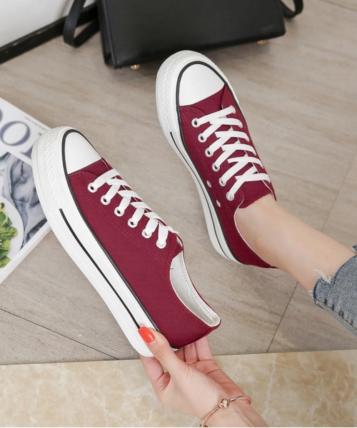 Shoes in Closet(シューズインクローゼット)の「厚底 約3.0cm レースアップ キャンバス スニーカー 3477(スニーカー・レディース・ブラック/レッド/アイボリー/ライトグレー/レオパード/バーガンディー/カーキ/パイソン/ブラウン系その他/ピンク/マスタード/グリーン/ベージュ/ピンク系その他5/ホワイト系その他5/シルバー系その他5/ブラック系その他5/ブラック系その他6/イエロー系その他6/ブラック系その他/ダークブラウン/ブラック系その他2/ライトグリーン/ライトグレー系1・LL/S/M/L/XXL/4L/3L)」の21枚目の写真