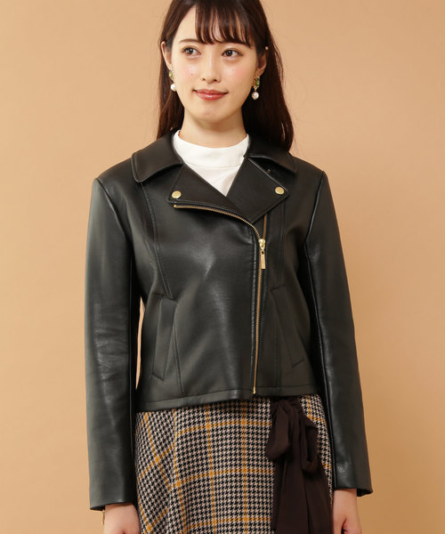 JILL by JILL STUART（ジルバイジルスチュアート）の「◆プレイフルレザーライダースブルゾン（ライダースジャケット・レディース・ブラック/ブラウン・SMALL/MEDIUM）」の8枚目の写真