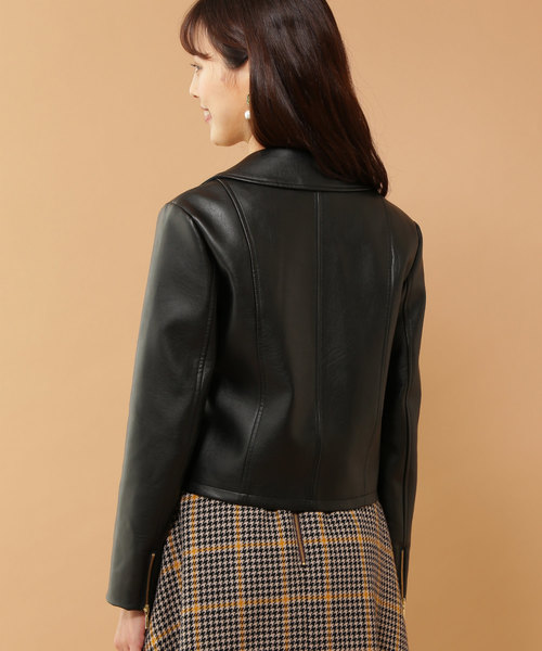 JILL by JILL STUART（ジルバイジルスチュアート）の「◆プレイフルレザーライダースブルゾン（ライダースジャケット・レディース・ブラック/ブラウン・SMALL/MEDIUM）」の10枚目の写真