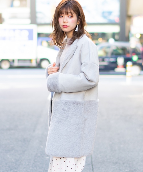 SUEDE ボンディング FUR コート　新品、未使用 natural couture（ナチュラルクチュール）の「スウェード×ファー