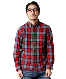 BEAMS PLUS | □BEAMS PLUS / ヘリンボーンチェック ボタンダウンシャツ(シャツ/ブラウス)