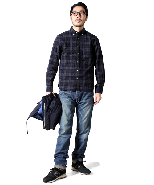 BEAMS PLUS（ビームスプラス）の「□BEAMS PLUS / ヘリンボーンチェック ボタンダウンシャツ（シャツ/ブラウス・メンズ・レッド/イエロー/ネイビー・X-SMALL/SMALL/MEDIUM/LARGE/X-LARGE/XX-LARGE）」の10枚目の写真