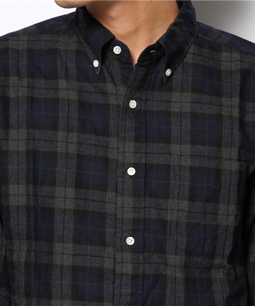 BEAMS PLUS（ビームスプラス）の「□BEAMS PLUS / ヘリンボーンチェック ボタンダウンシャツ（シャツ/ブラウス・メンズ・レッド/イエロー/ネイビー・X-SMALL/SMALL/MEDIUM/LARGE/X-LARGE/XX-LARGE）」の6枚目の写真