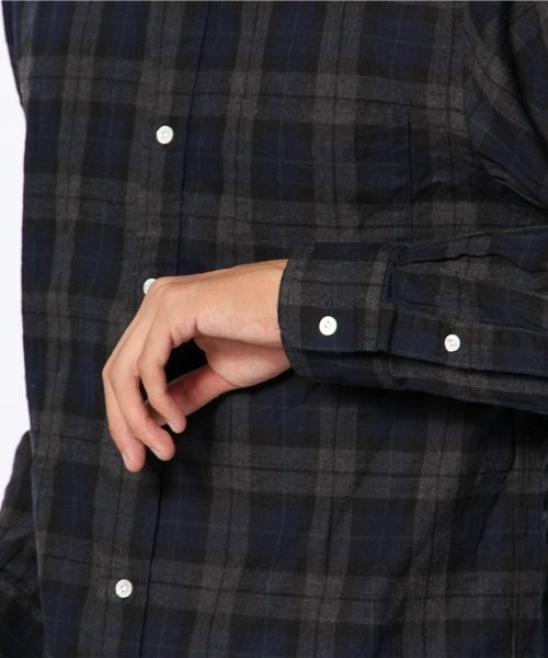 BEAMS PLUS（ビームスプラス）の「□BEAMS PLUS / ヘリンボーンチェック ボタンダウンシャツ（シャツ/ブラウス・メンズ・レッド/イエロー/ネイビー・X-SMALL/SMALL/MEDIUM/LARGE/X-LARGE/XX-LARGE）」の7枚目の写真