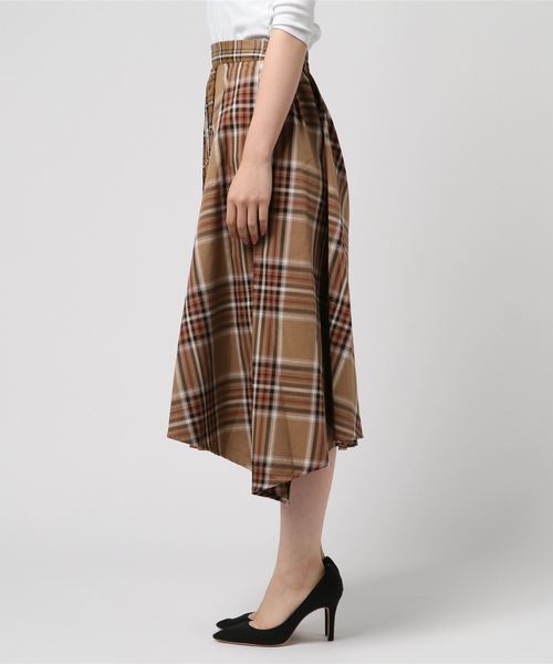 cepo（セポ）の「ドッキングチェックスカート（スカート・レディース・ベージュ/ネイビー/ブルー系その他・M）」の5枚目の写真