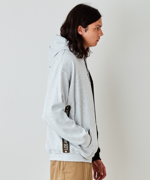 EVENFLOW（イーブンフロー）の「evenflow イーブンフロウ / PANEL LA-CA LINE HOODIE  パネル切り替え プルオーバーパーカー EFS-910（パーカー・メンズ・ネイビー/ベージュ/ブラック/アッシュグレー・SMALL/MEDIUM/LARGE/X-LARGE）」の17枚目の写真