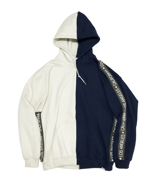 EVENFLOW（イーブンフロー）の「evenflow イーブンフロウ / PANEL LA-CA LINE HOODIE  パネル切り替え プルオーバーパーカー EFS-910（パーカー・メンズ・ネイビー/ベージュ/ブラック/アッシュグレー・SMALL/MEDIUM/LARGE/X-LARGE）」の22枚目の写真