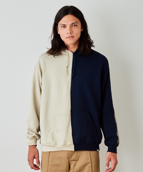 EVENFLOW（イーブンフロー）の「evenflow イーブンフロウ / PANEL LA-CA LINE HOODIE  パネル切り替え プルオーバーパーカー EFS-910（パーカー・メンズ・ネイビー/ベージュ/ブラック/アッシュグレー・SMALL/MEDIUM/LARGE/X-LARGE）」の11枚目の写真