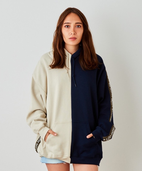 EVENFLOW（イーブンフロー）の「evenflow イーブンフロウ / PANEL LA-CA LINE HOODIE  パネル切り替え プルオーバーパーカー EFS-910（パーカー・メンズ・ネイビー/ベージュ/ブラック/アッシュグレー・SMALL/MEDIUM/LARGE/X-LARGE）」の15枚目の写真