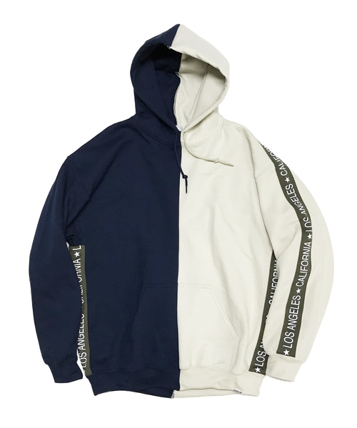 EVENFLOW（イーブンフロー）の「evenflow イーブンフロウ / PANEL LA-CA LINE HOODIE  パネル切り替え プルオーバーパーカー EFS-910（パーカー・メンズ・ネイビー/ベージュ/ブラック/アッシュグレー・SMALL/MEDIUM/LARGE/X-LARGE）」の7枚目の写真