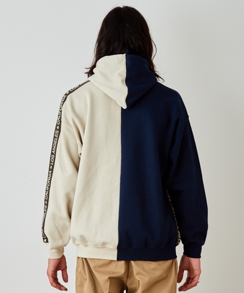 EVENFLOW（イーブンフロー）の「evenflow イーブンフロウ / PANEL LA-CA LINE HOODIE  パネル切り替え プルオーバーパーカー EFS-910（パーカー・メンズ・ネイビー/ベージュ/ブラック/アッシュグレー・SMALL/MEDIUM/LARGE/X-LARGE）」の10枚目の写真