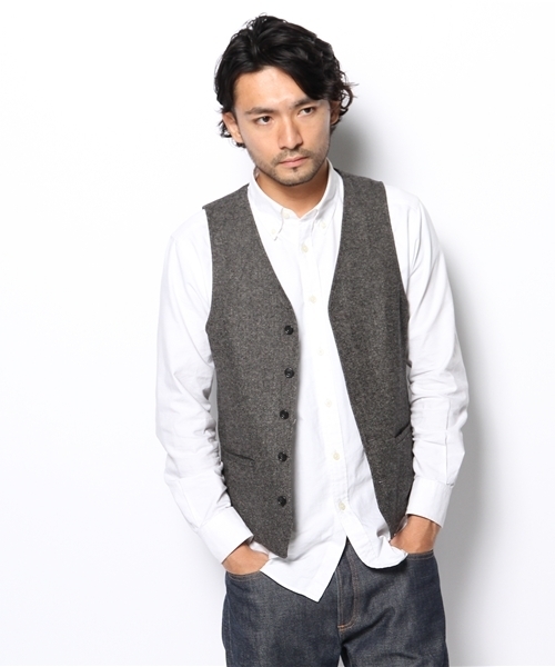 BEAUTY&YOUTH UNITED ARROWS（ビューティーアンドユースユナイテッドアローズ）の「BY ネップ ホームスパン ジレ◆§（ベスト・メンズ・ダークグレー・SMALL/MEDIUM/LARGE/X-LARGE）」の5枚目の写真