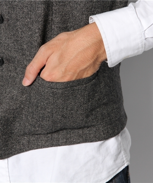 BEAUTY&YOUTH UNITED ARROWS（ビューティーアンドユースユナイテッドアローズ）の「BY ネップ ホームスパン ジレ◆§（ベスト・メンズ・ダークグレー・SMALL/MEDIUM/LARGE/X-LARGE）」の7枚目の写真