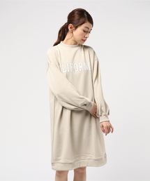 STYLEBLOCK | 裏毛CALIFORNIAロゴプリントスウェットひざ丈ワンピース(ワンピース)