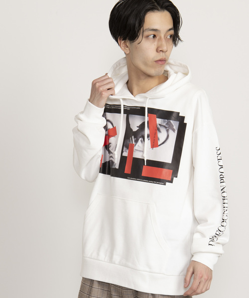WEGO(ウィゴー)の「WEGO/転写シートプリントプルパーカー(パーカー・メンズ・ブラック/オレンジ/ベージュ/ホワイト・LARGE/MEDIUM)」の1枚目の写真