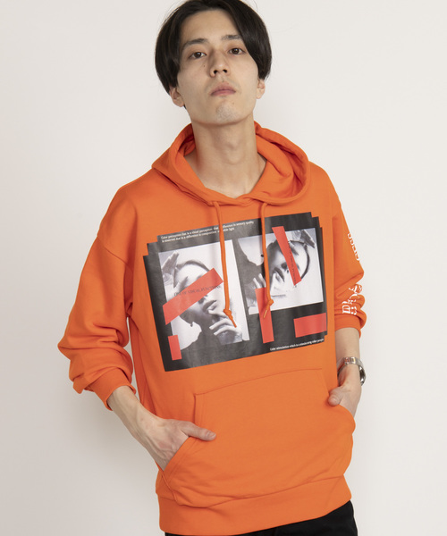 WEGO(ウィゴー)の「WEGO/転写シートプリントプルパーカー(パーカー・メンズ・ブラック/オレンジ/ベージュ/ホワイト・LARGE/MEDIUM)」の4枚目の写真