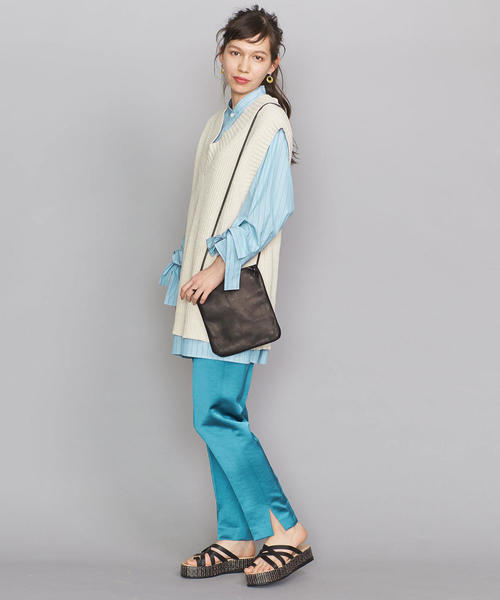 BEAUTY&YOUTH UNITED ARROWS(ビューティーアンドユースユナイテッドアローズ)の「BY サテンスリットテーパードパンツ ◆(その他パンツ・レディース・イエロー/ターコイズブルー・SMALL/MEDIUM)」の5枚目の写真