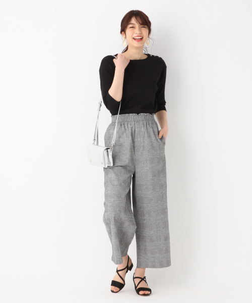 GLOBAL WORK(グローバルワーク)の「リブカタボタンボート7分袖/828001(Tシャツ/カットソー・レディース・ベージュ/ブラック/ホワイト・LARGE/MEDIUM)」の6枚目の写真