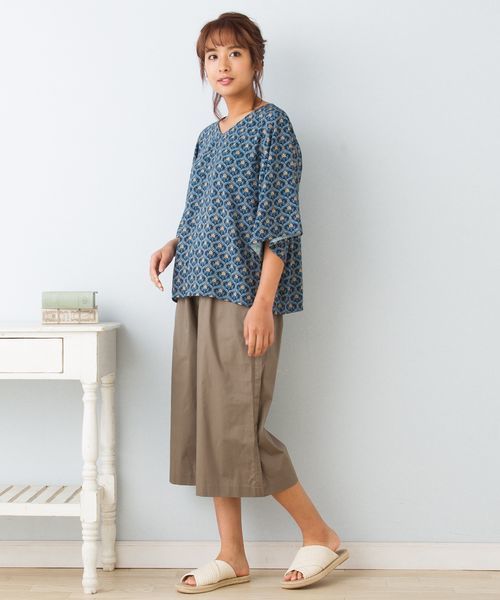 sabstreet my standard(サブストリートマイスタンダード)の「コットンポプリンワイドパンツ【大きいサイズ対応】【9号(M)~19号(5L)】(その他パンツ・レディース・モカ/カーキ/ネイビー・15号/19号/9号)」の13枚目の写真