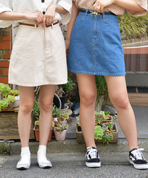 PairPair | ツイル＆デニム台形スカート(スカート)