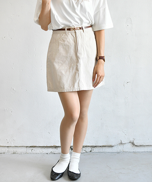 PairPair（ペアペア）の「ツイル＆デニム台形スカート（スカート・レディース・ライトブルー/アイボリー・SMALL/MEDIUM）」の12枚目の写真