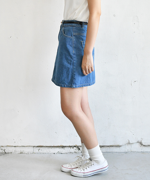 PairPair（ペアペア）の「ツイル＆デニム台形スカート（スカート・レディース・ライトブルー/アイボリー・SMALL/MEDIUM）」の10枚目の写真