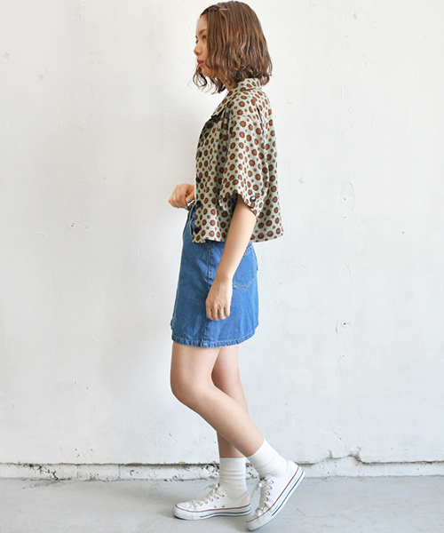 PairPair（ペアペア）の「ツイル＆デニム台形スカート（スカート・レディース・ライトブルー/アイボリー・SMALL/MEDIUM）」の8枚目の写真