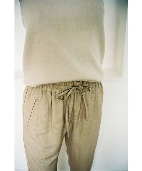 CLANE（クラネ）の「SHADOW CHECK EASY PANTS（その他パンツ・レディース・ブラック/ベージュ・0/1/2）」の7枚目の写真