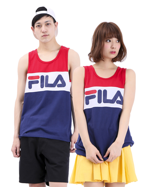 FILA(フィラ)の「∴WEGO/FILAバイカラータンクトップ(タンクトップ・メンズ・ネイビー/レッド・MEDIUM/LARGE)」の2枚目の写真