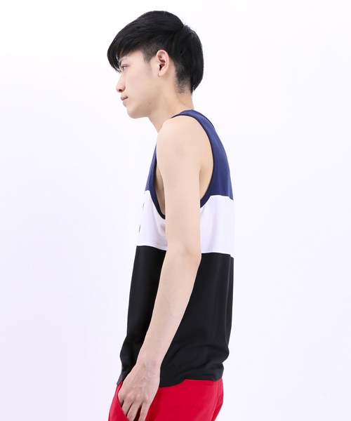 FILA(フィラ)の「∴WEGO/FILAバイカラータンクトップ(タンクトップ・メンズ・ネイビー/レッド・MEDIUM/LARGE)」の10枚目の写真