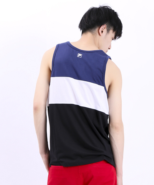 FILA(フィラ)の「∴WEGO/FILAバイカラータンクトップ(タンクトップ・メンズ・ネイビー/レッド・MEDIUM/LARGE)」の11枚目の写真