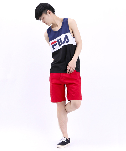FILA(フィラ)の「∴WEGO/FILAバイカラータンクトップ(タンクトップ・メンズ・ネイビー/レッド・MEDIUM/LARGE)」の8枚目の写真
