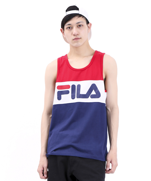 FILA(フィラ)の「∴WEGO/FILAバイカラータンクトップ(タンクトップ・メンズ・ネイビー/レッド・MEDIUM/LARGE)」の6枚目の写真