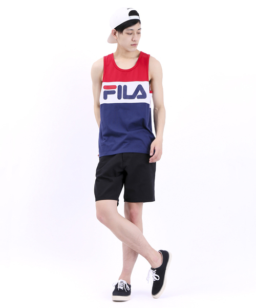 FILA(フィラ)の「∴WEGO/FILAバイカラータンクトップ(タンクトップ・メンズ・ネイビー/レッド・MEDIUM/LARGE)」の9枚目の写真