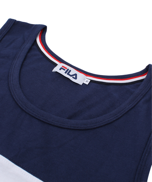 FILA(フィラ)の「∴WEGO/FILAバイカラータンクトップ(タンクトップ・メンズ・ネイビー/レッド・MEDIUM/LARGE)」の3枚目の写真