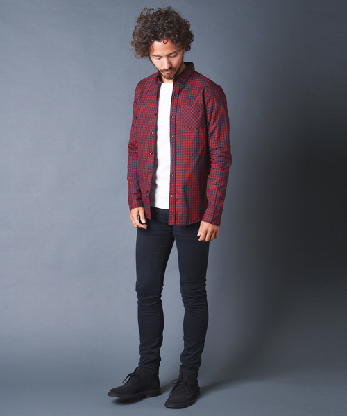 Magine(マージン)の「OXFORD GINGHAM CHK B.D SHIRTS L/S オックスフォードギンガムチェックボタンダウンシャツ(シャツ/ブラウス・メンズ・ホワイト/レッド/ブルー・44/46/48)」の17枚目の写真