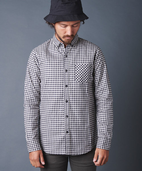 Magine(マージン)の「OXFORD GINGHAM CHK B.D SHIRTS L/S オックスフォードギンガムチェックボタンダウンシャツ(シャツ/ブラウス・メンズ・ホワイト/レッド/ブルー・44/46/48)」の15枚目の写真
