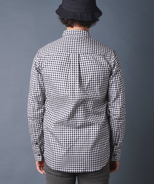 Magine(マージン)の「OXFORD GINGHAM CHK B.D SHIRTS L/S オックスフォードギンガムチェックボタンダウンシャツ(シャツ/ブラウス・メンズ・ホワイト/レッド/ブルー・44/46/48)」の9枚目の写真