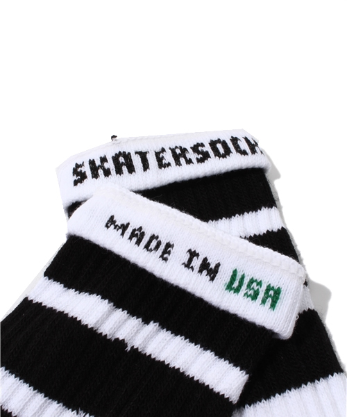 AMERICAN RAG CIE（アメリカンラグシー）の「SKATERSOCKS 14インチソックス（ソックス/靴下・メンズ・ホワイト×ブラック/ホワイト×グリーン/ホワイト×ブルー/ホワイト×レッド/ホワイト×イエロー・FREE）」の4枚目の写真