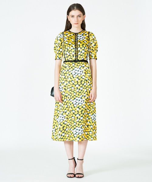 セール Loulou ワンピース ドレス イエローフラワーパフワンピース ワンピース Loulou ワンピース Willoughby ルルウィルビー のファッション 新品値引きする の