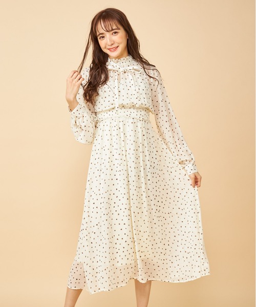 ワンピース　ハート柄 MIIA（ミーア）の「ハート柄ワンピース（ワンピース）」 - WEAR