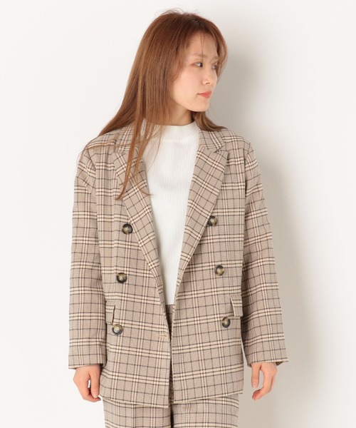 archives(アルシーヴ)の「【SETUPにも】チェックダブルジャケット(テーラードジャケット・レディース・ベージュ/ブラック/アイボリー・MEDIUM)」の3枚目の写真