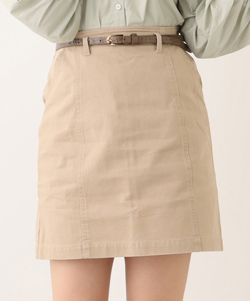 one after another NICE CLAUP(ワンアフターアナザーナイスクラップ)の「ベルト付き台形スカート(スカート・レディース・ベージュ系その他/カーキ/ピンク系その他/ベージュ・FREE)」の1枚目の写真