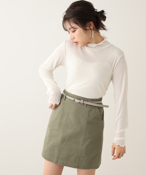 one after another NICE CLAUP(ワンアフターアナザーナイスクラップ)の「ベルト付き台形スカート(スカート・レディース・ベージュ系その他/カーキ/ピンク系その他/ベージュ・FREE)」の20枚目の写真