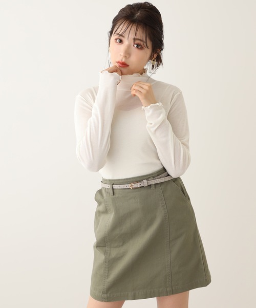 one after another NICE CLAUP(ワンアフターアナザーナイスクラップ)の「ベルト付き台形スカート(スカート・レディース・ベージュ系その他/カーキ/ピンク系その他/ベージュ・FREE)」の19枚目の写真