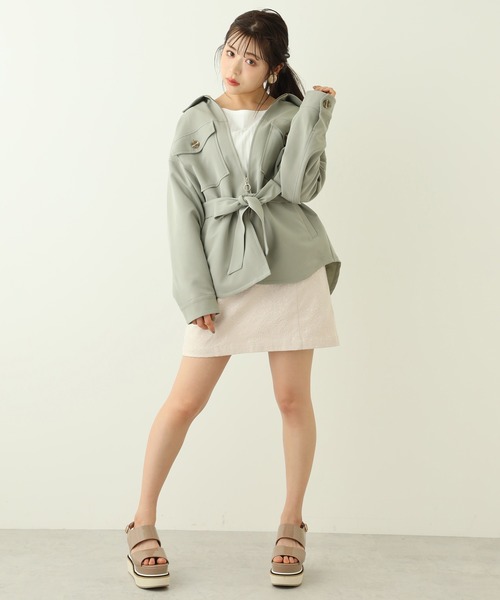 one after another NICE CLAUP(ワンアフターアナザーナイスクラップ)の「ベルト付き台形スカート(スカート・レディース・ベージュ系その他/カーキ/ピンク系その他/ベージュ・FREE)」の16枚目の写真