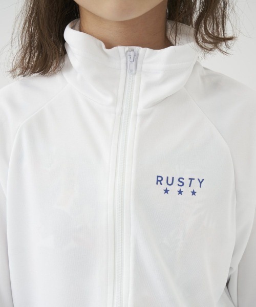RUSTY(ラスティ)の「RUSTY/ラスティー キッズUVケアフロントジップラッシュガード UPF50+/接触冷感 969470(ラッシュガード・キッズ・ホワイト/ブラック/ピンク/イエロー/ミント・110cm/100cm/130cm/120cm/140cm/150cm)」の8枚目の写真